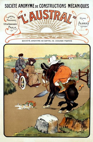 Affiche mototricycle Austral
